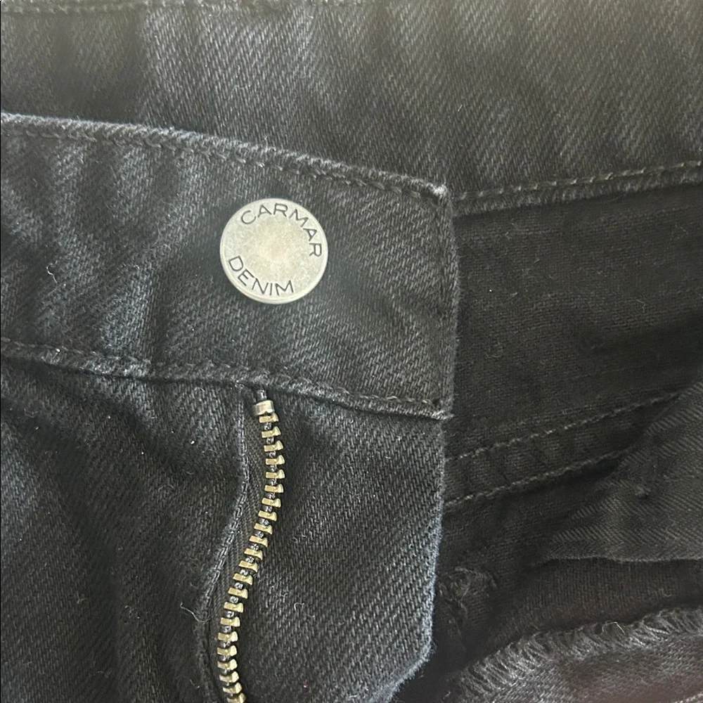 Carmar Black Distressed Frayed Hem Denim Shorts - Picture 2 of 4